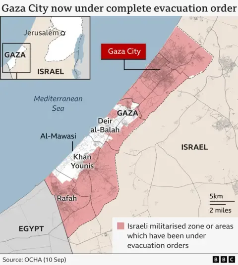 Countless Gaza Residents Evacuate as Military Forces Advance Deeper into Urban Areas